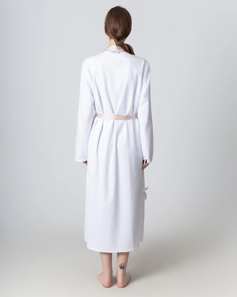 Silk and Velvet Reversible Robe Women's Silk Full-length Robe with ...