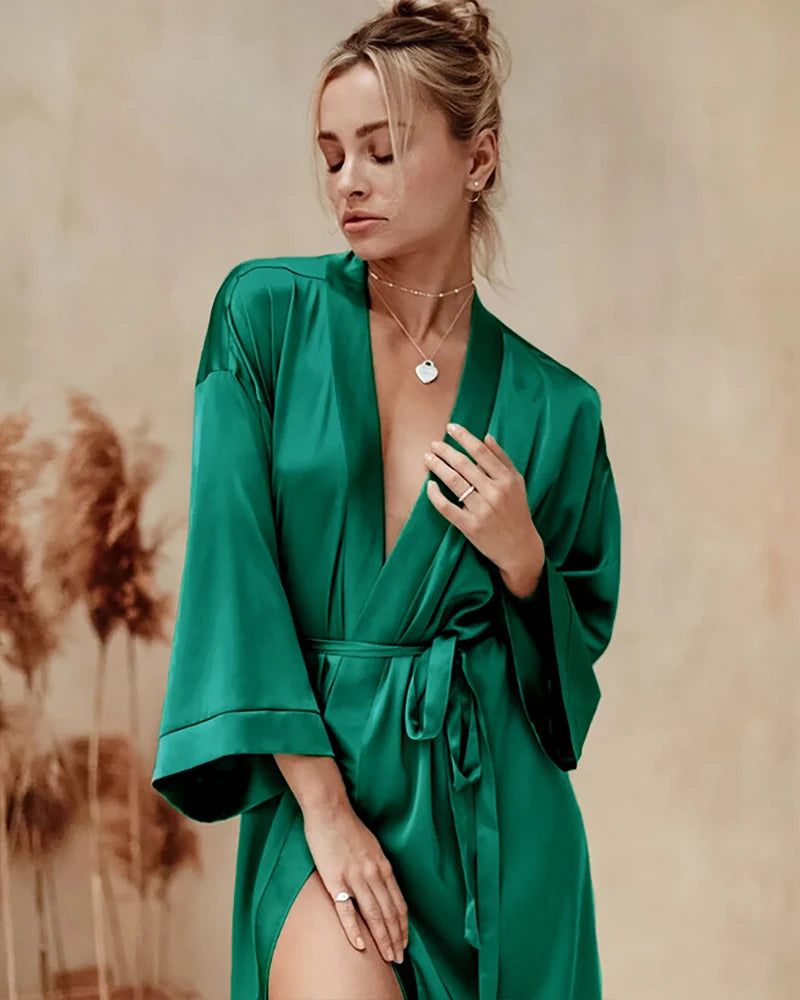 Victoria's Secret Satin Long Kimono Robe Silk Kimono Robe, Satin Silk Robes For Women Bridesmaid Silk Victoria's Secret Satin Long Kimono Robe Silk Kimono Robe, Satin Silk Robes For Women Bridesmaid Silk