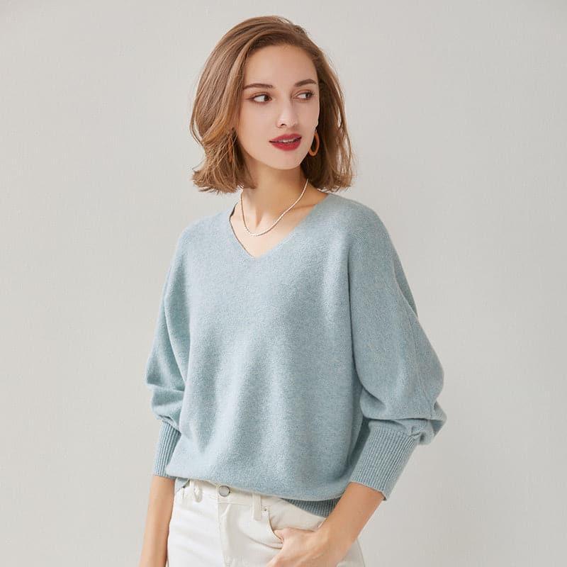 Sexy V-Neck Cashmere Sweater - Daisysilk