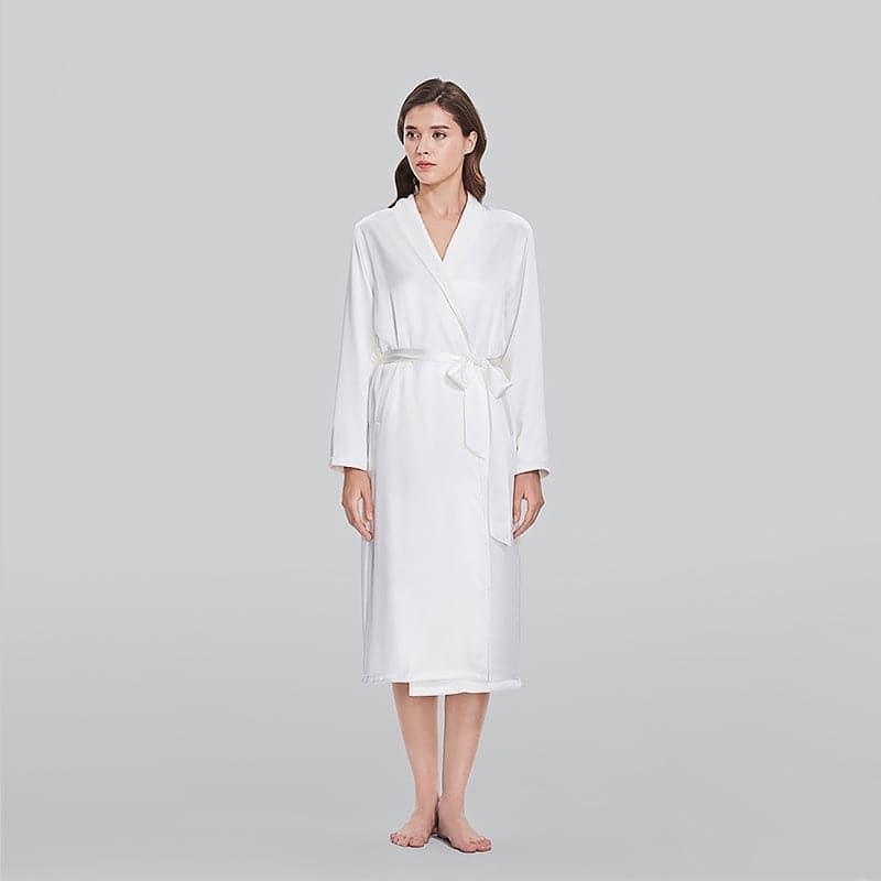 Silk and Velvet Reversible Robe Women's Silk Full-length Robe with ...