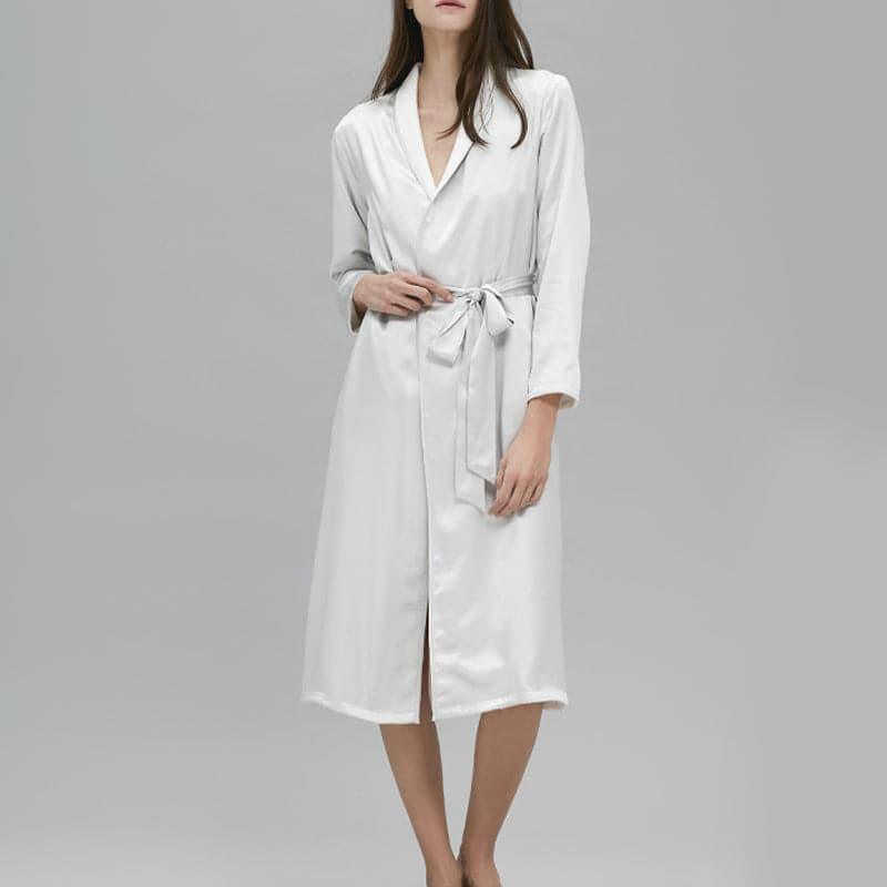 Reversible Satin Robe Silk and Velvet Reversible Robe Women's Silk Full-length Robe with ...